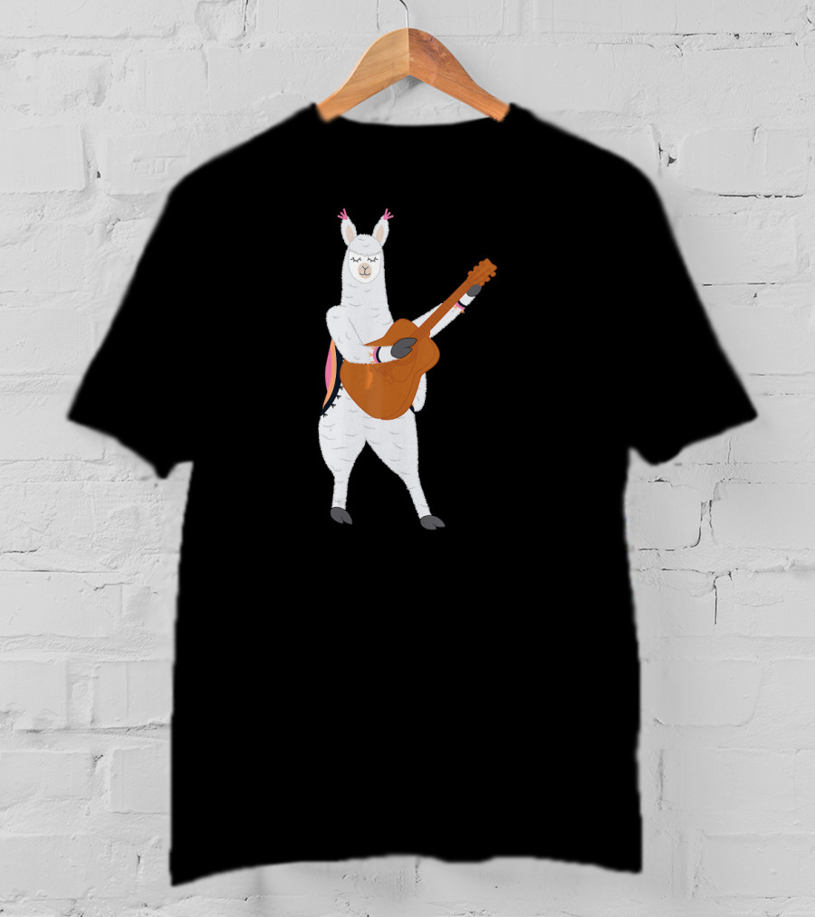 Alpaca Playing Classical Guitar Music With Llama T-Shirt