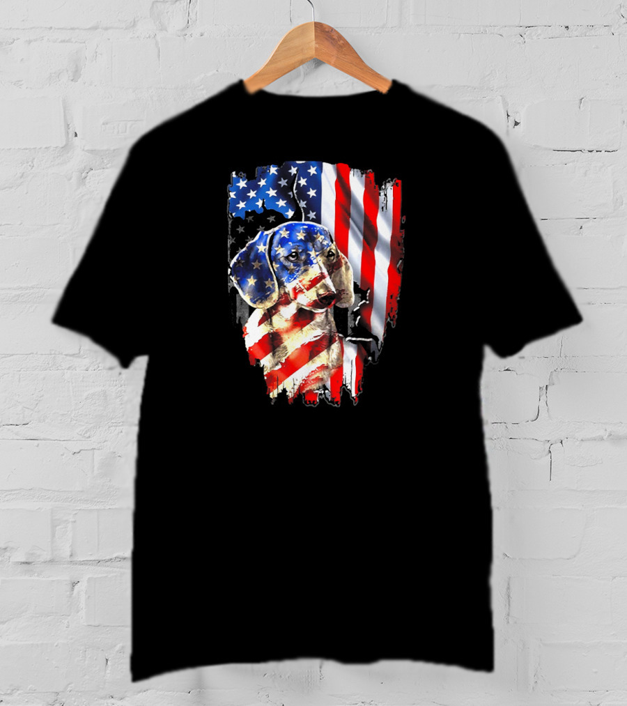 American Flag Dachshund USA T-Shirt