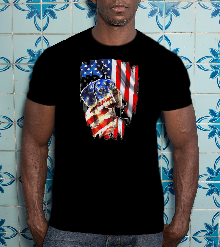 American Flag Dachshund USA T-Shirt