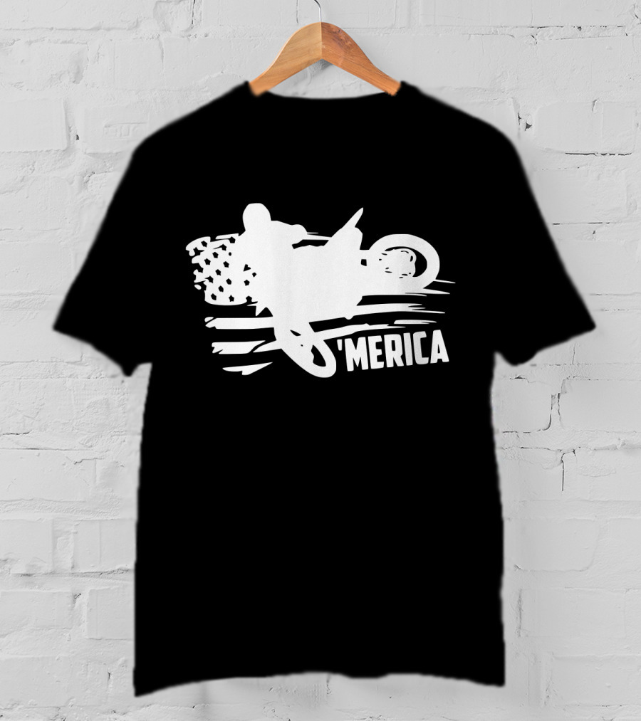 American Flag Dirt Bike 'Merica T-Shirt