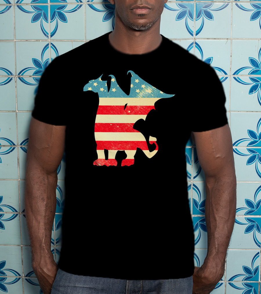 American Flag Vintage Dragon T-Shirt
