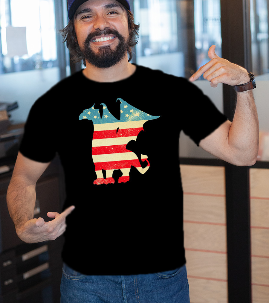 American Flag Vintage Dragon T-Shirt