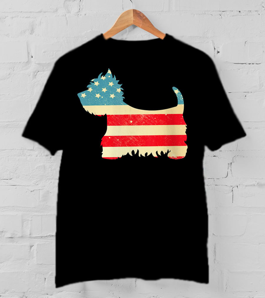 American Flag Vintage Westie T-Shirt