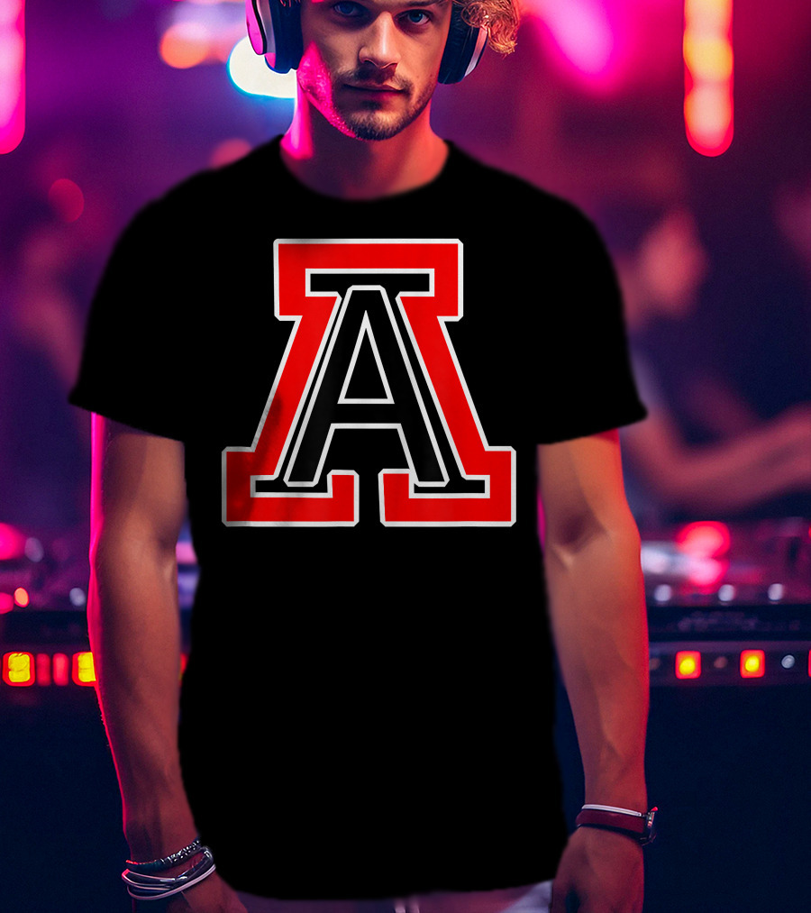 American Fork High School Bold Red And Black Letter A T-Shirt