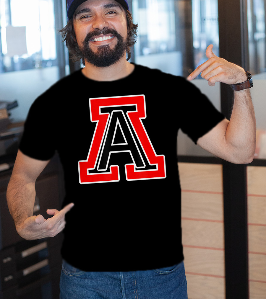 American Fork High School Bold Red And Black Letter A T-Shirt