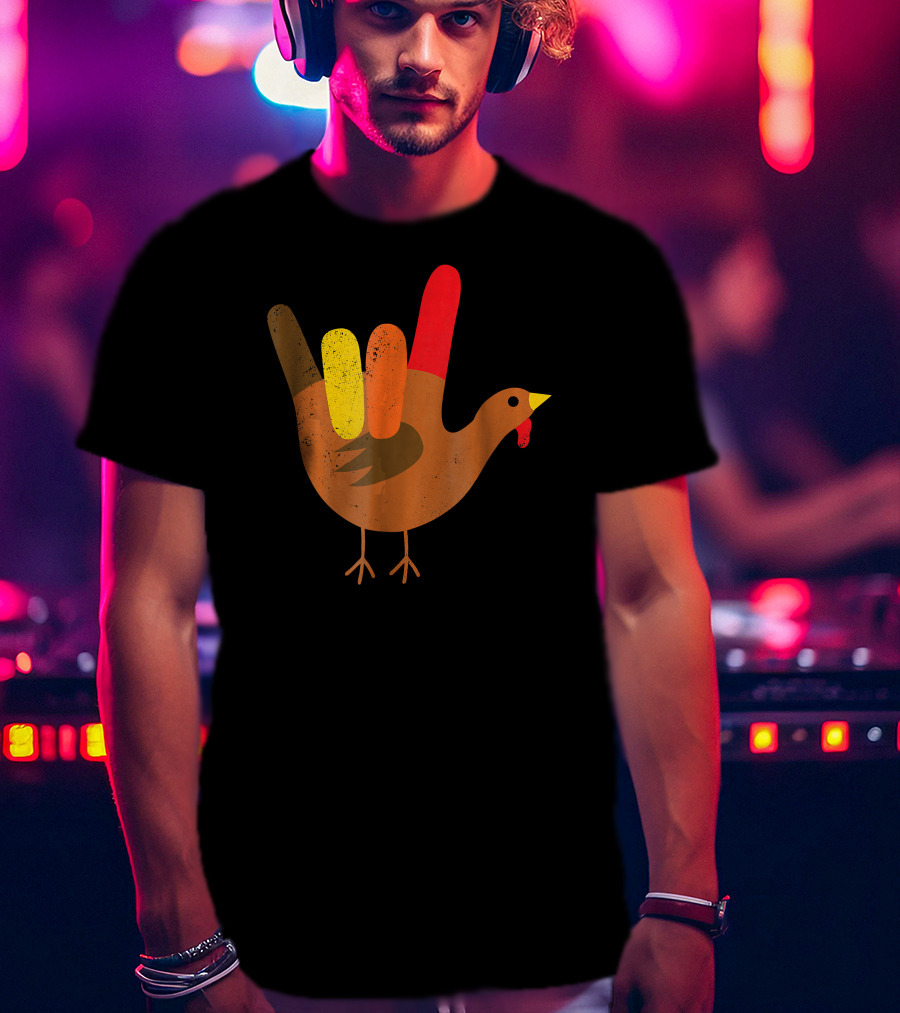 American Sign Language I Love You Thanksgiving Turkey T-Shirt