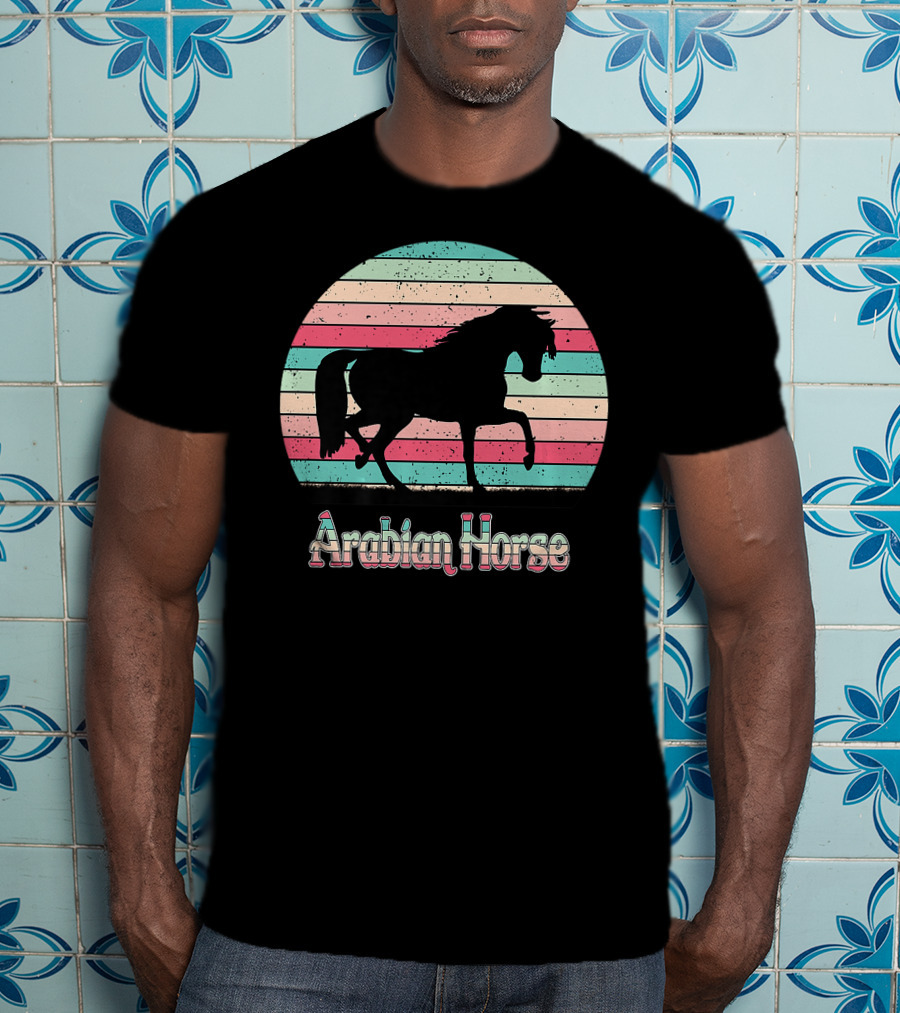 Arabian Horse Retro Stripes T-Shirt