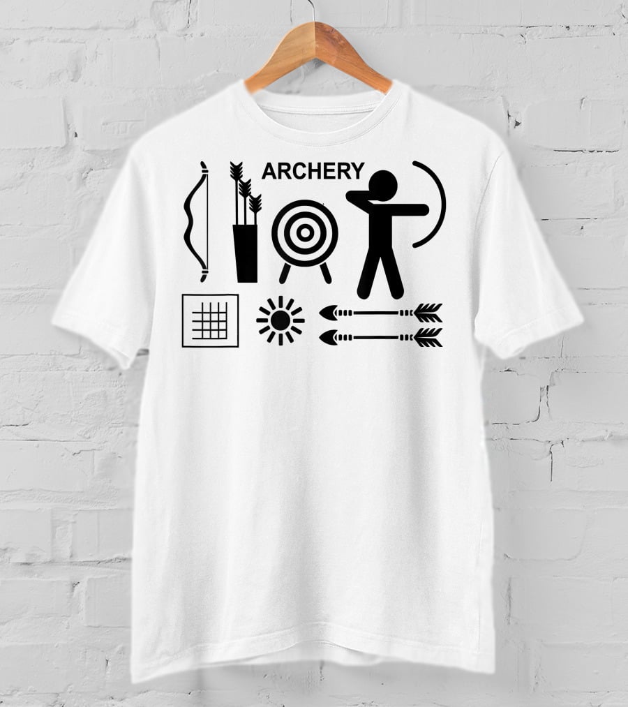 Archer Bow Arrow Target Archery Silhouette Icons T-Shirt