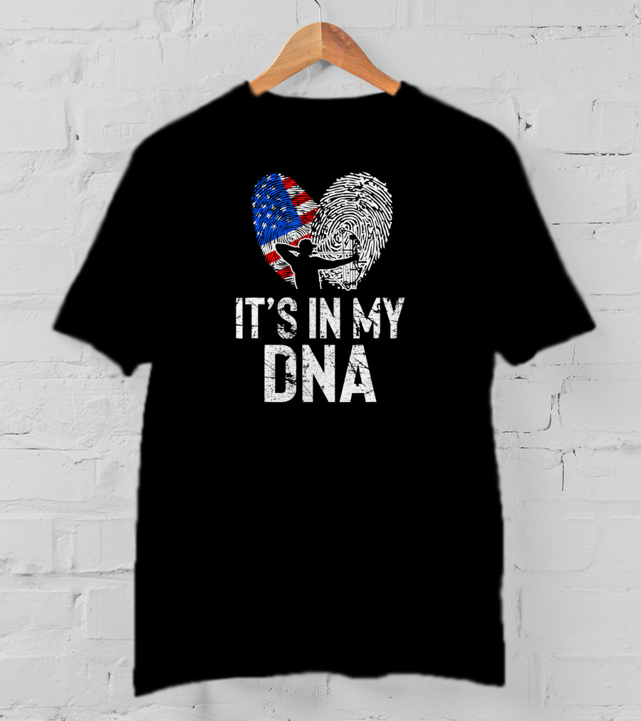 It's In My DNA Archery American Flag Fingerprint T-Shirt