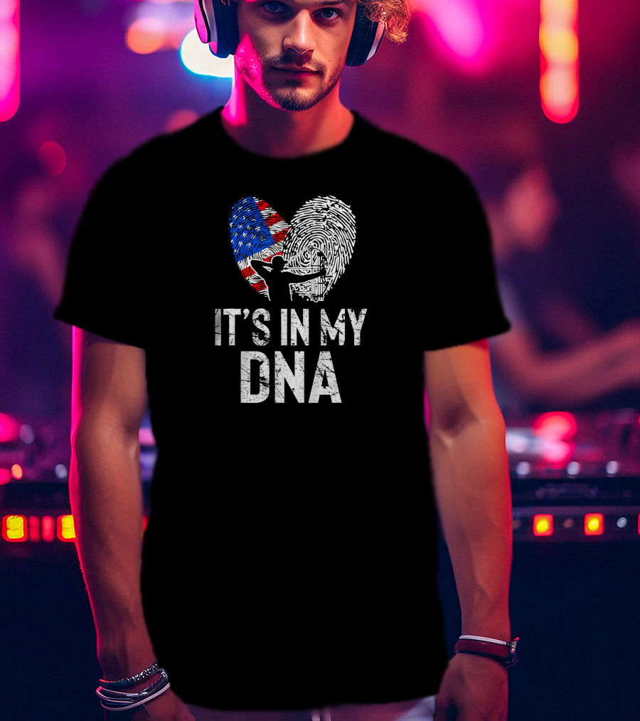 It's In My DNA Archery American Flag Fingerprint T-Shirt