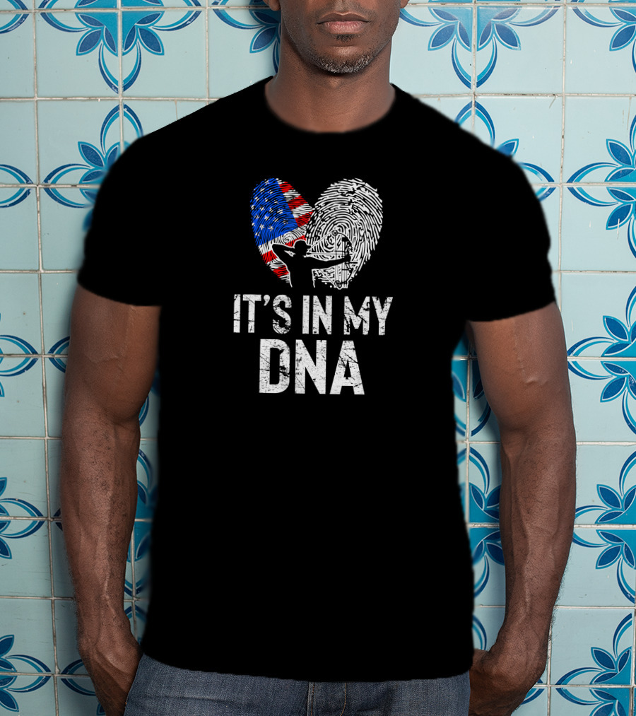 It's In My DNA Archery American Flag Fingerprint T-Shirt