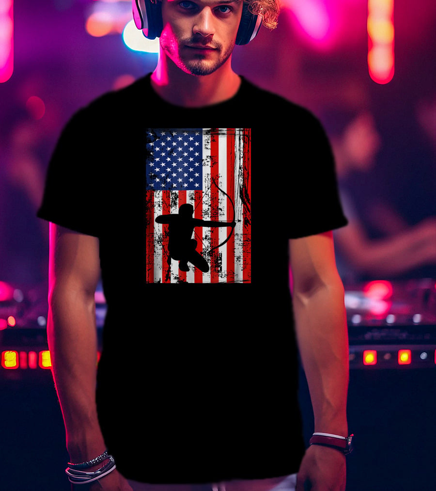 American Flag Archery Bow Archer T-Shirt
