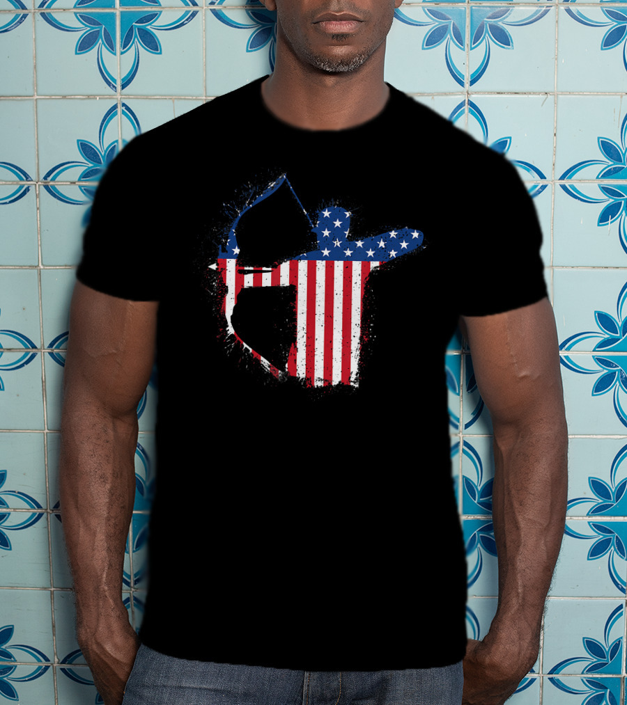 Archery Archer Bow Arrow American Flag T-Shirt
