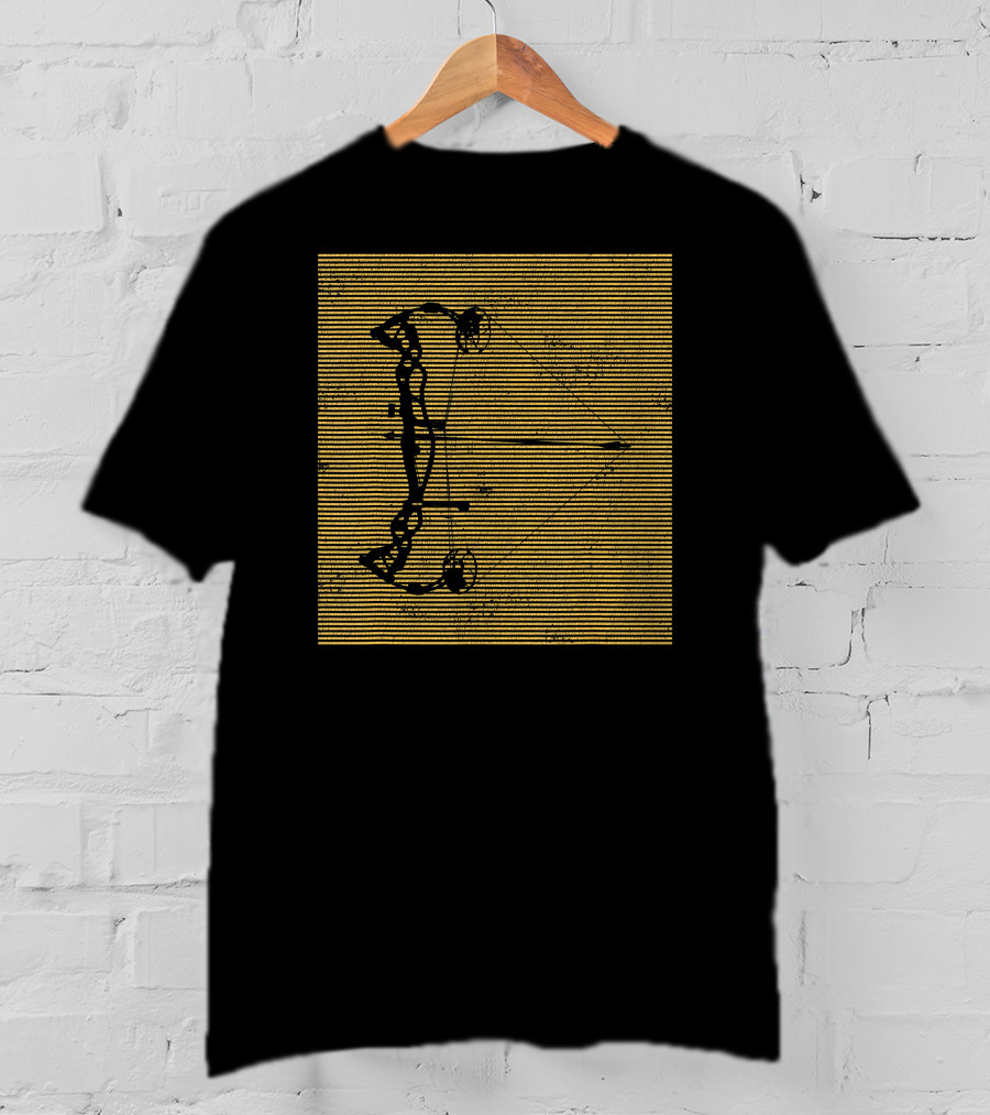 Archery Compound Bow Vintage Striped T-Shirt