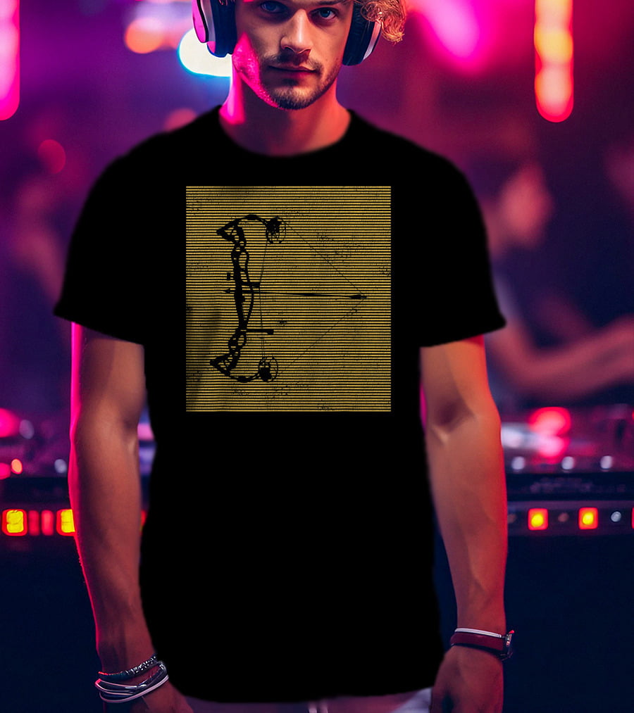 Archery Compound Bow Vintage Striped T-Shirt