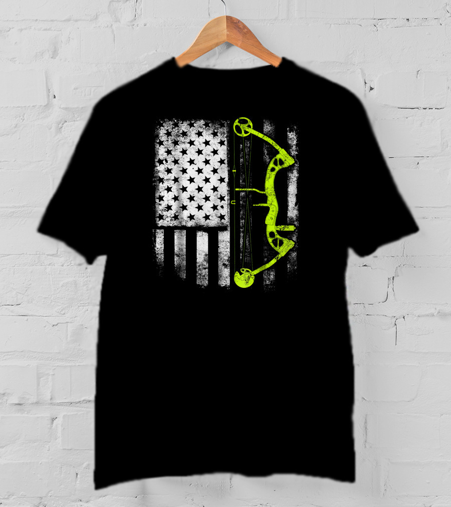 USA Flag Archery Compound Bow T-Shirt