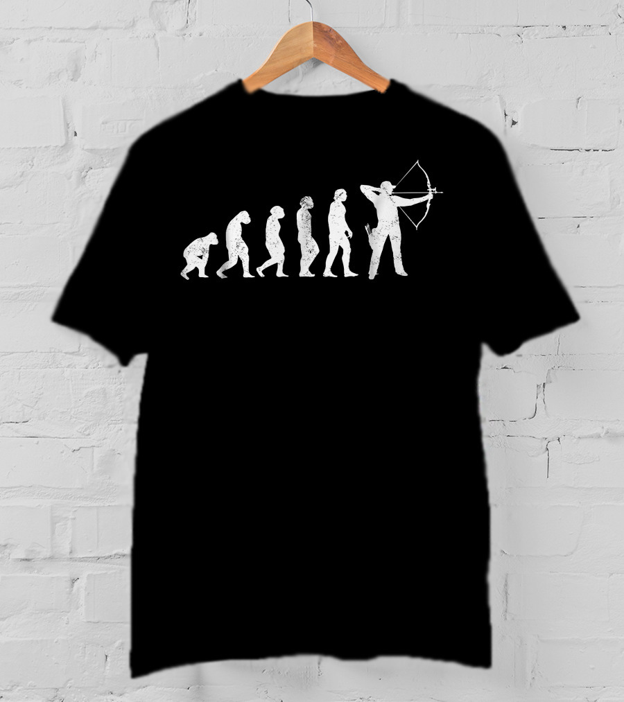 Archery Evolution Human Progression With Bow And Arrow T-Shirt