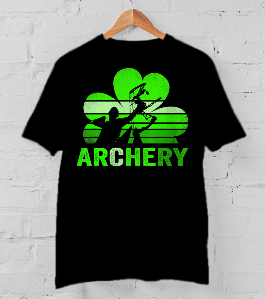 Archery Shamrock St Patrick's Day Bow And Arrow T-Shirt