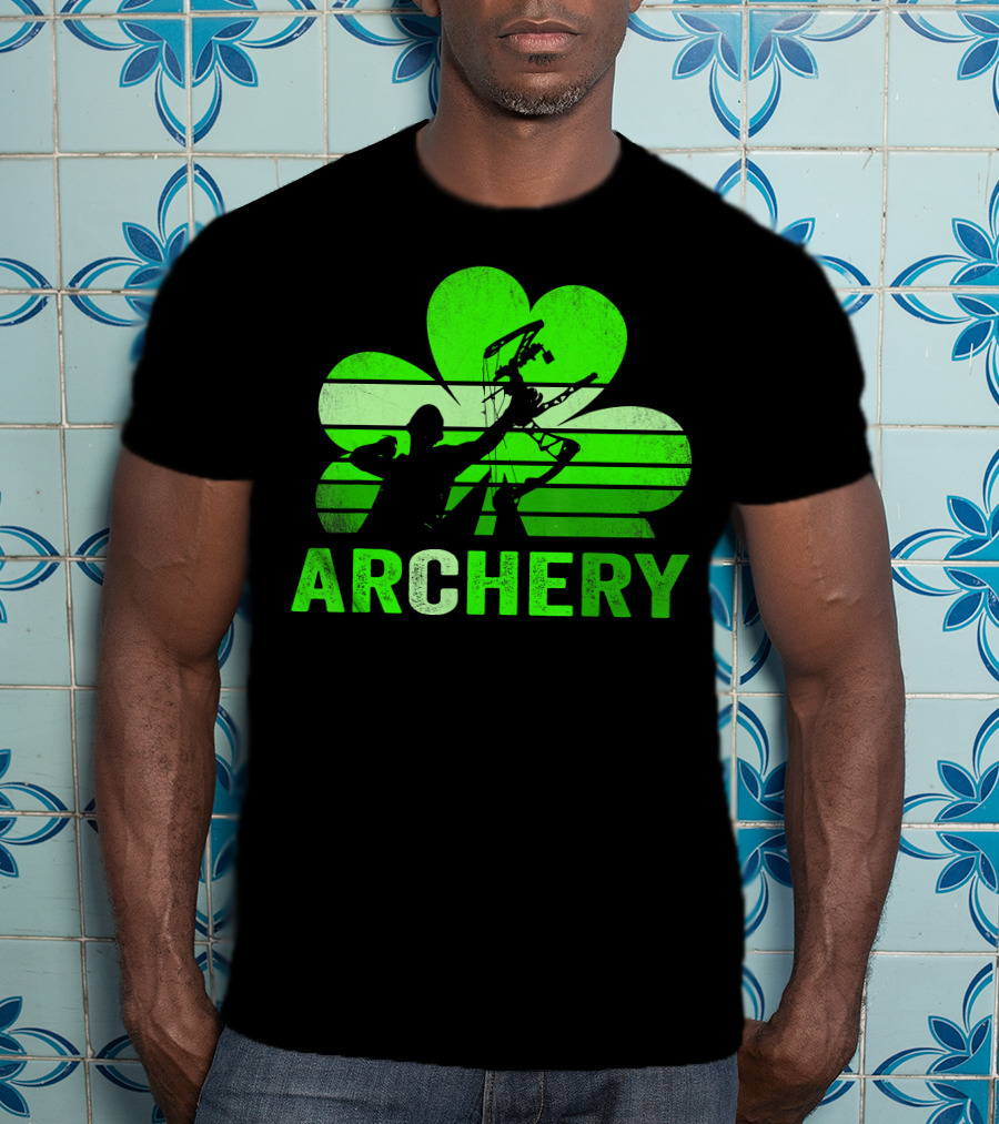 Archery Shamrock St Patrick's Day Bow And Arrow T-Shirt
