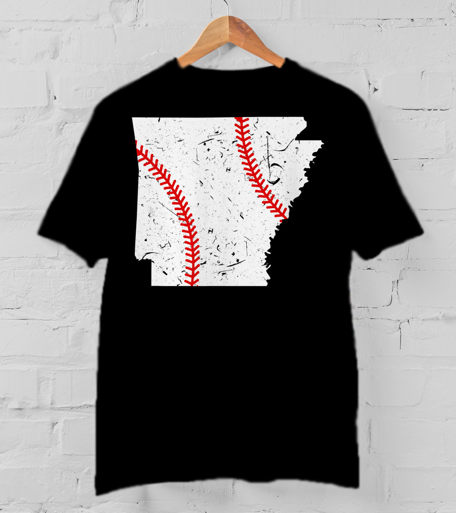 Awesome Arkansas Baseball Map T-Shirt