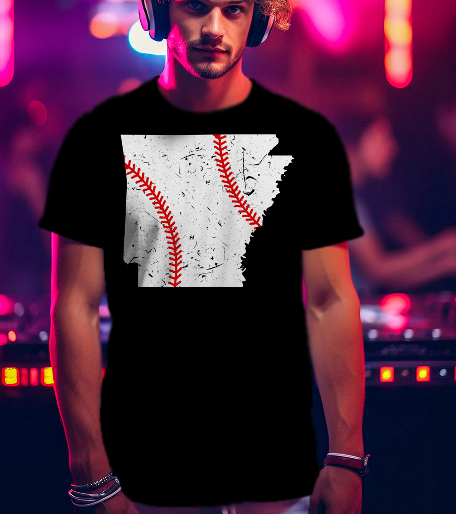 Awesome Arkansas Baseball Map T-Shirt
