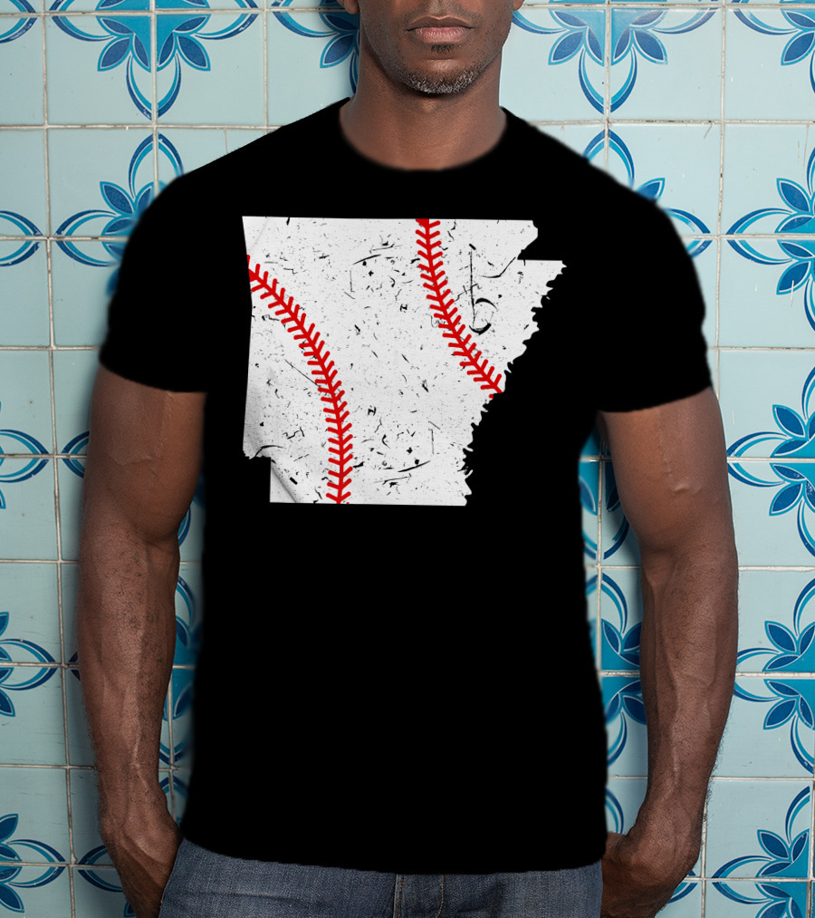 Awesome Arkansas Baseball Map T-Shirt