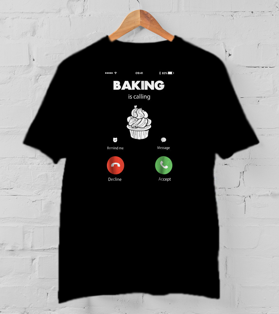 Baking Is Calling Cupcake Phone Interface T-Shirt