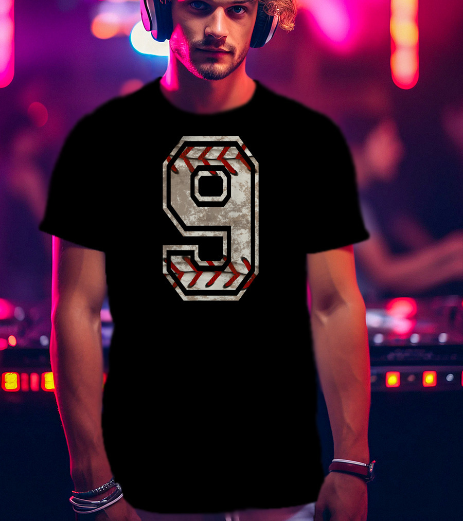 Number 9 Baseball Stitch T-Shirt