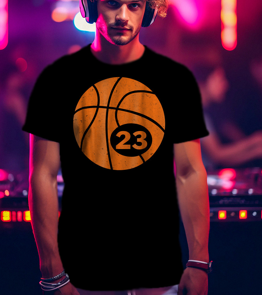 Basketball Player Jersey Number 23 Graphic Ball T-Shirt