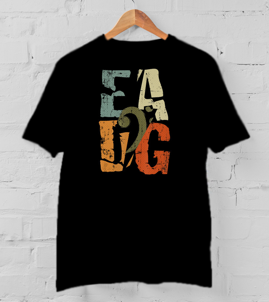 EADG Bass Guitar Player Bass Clef T-Shirt