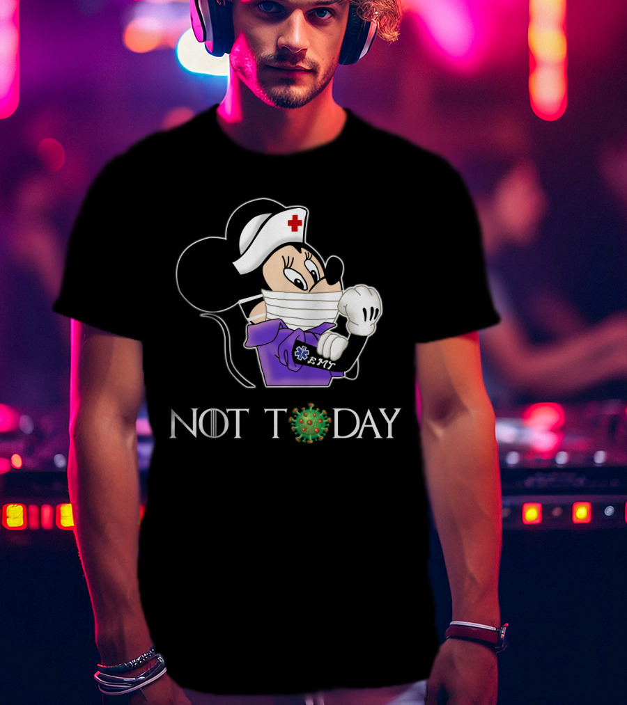 EMT Emergency Medical Technician Cartoon Not Today Virus T-Shirt