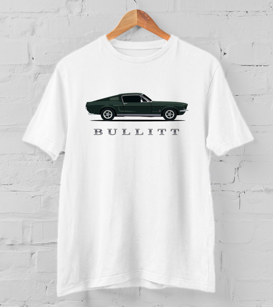 Mustang Bullitt Classic Car Green Ford Shelby T-Shirt