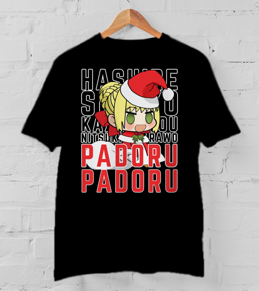 Hashire Sori Yo Kaze No Nako Padoru Padoru Nitsuki Rawo Christmas Saber Nero T-Shirt