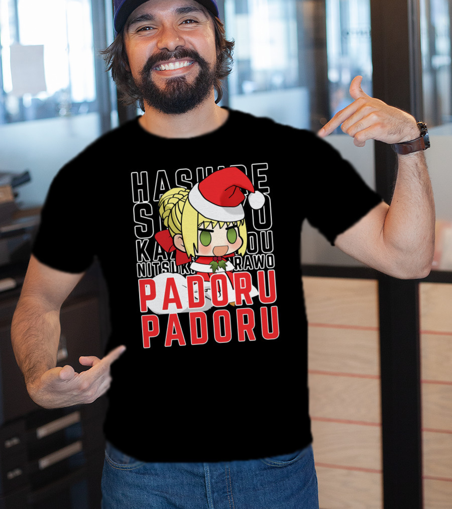 Hashire Sori Yo Kaze No Nako Padoru Padoru Nitsuki Rawo Christmas Saber Nero T-Shirt