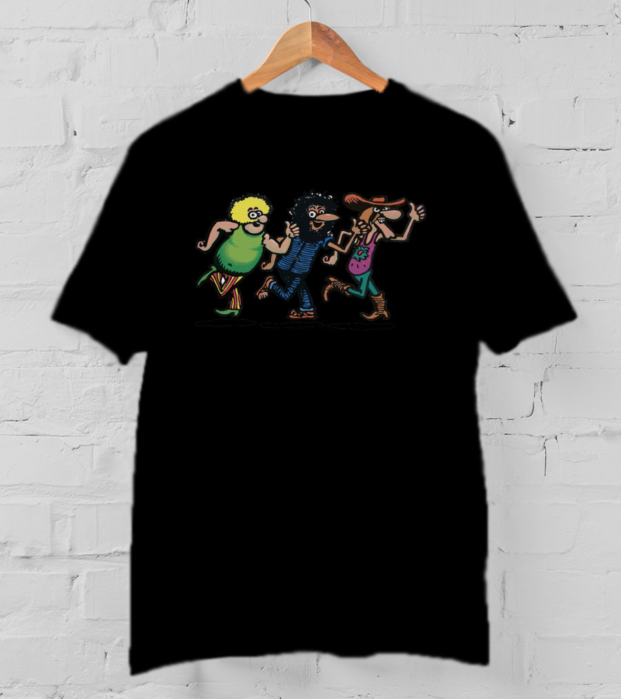 The Fabulous Furry Freak Brothers Comic Style Trio Walking T-Shirt