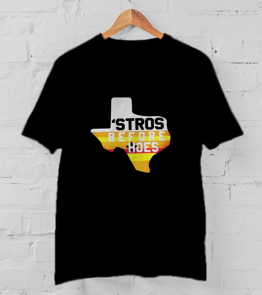 'Stros Before Hoes Texas Shape Retro Houston T-Shirt