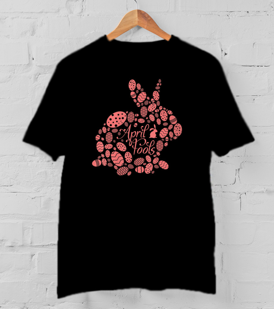 April Fools Bunny Silhouette With Easter Egg T-Shirt