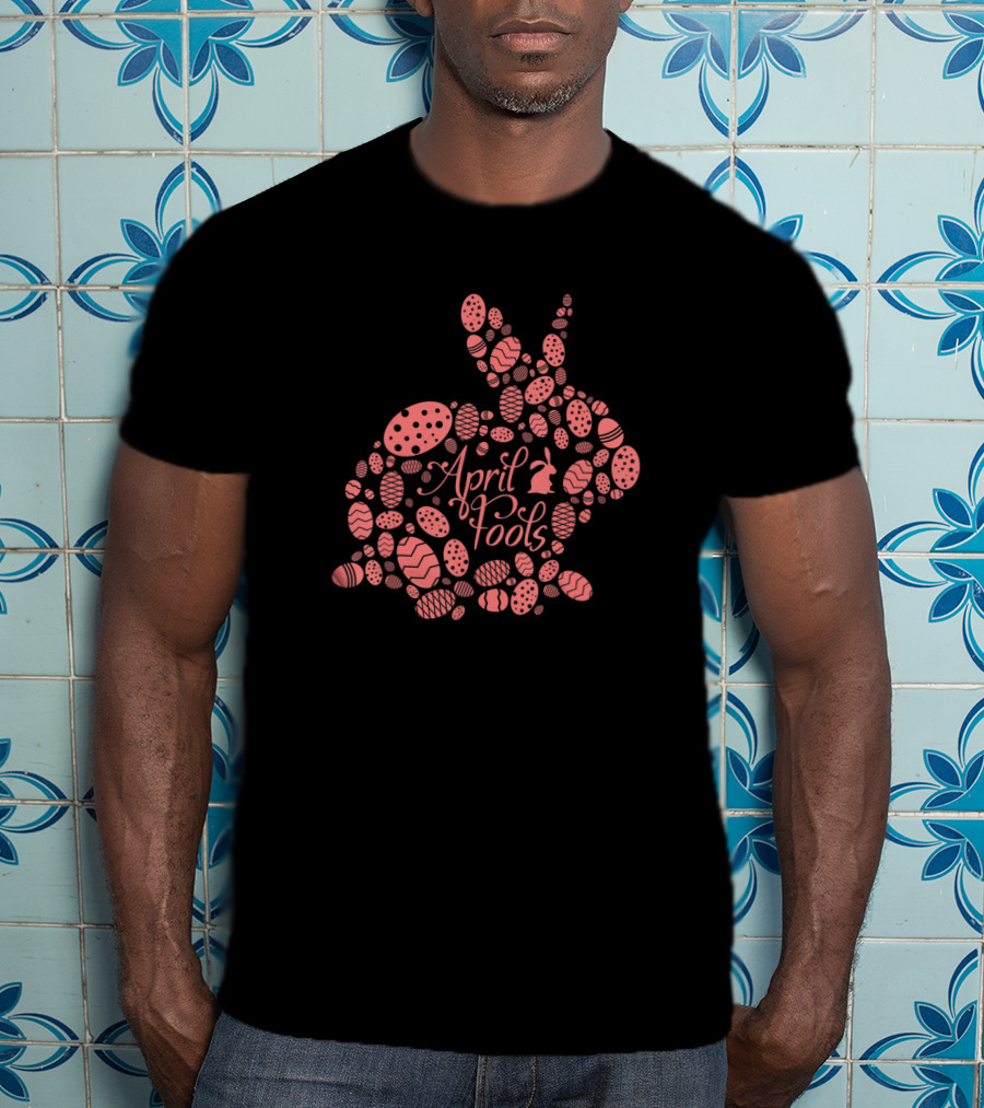April Fools Bunny Silhouette With Easter Egg T-Shirt