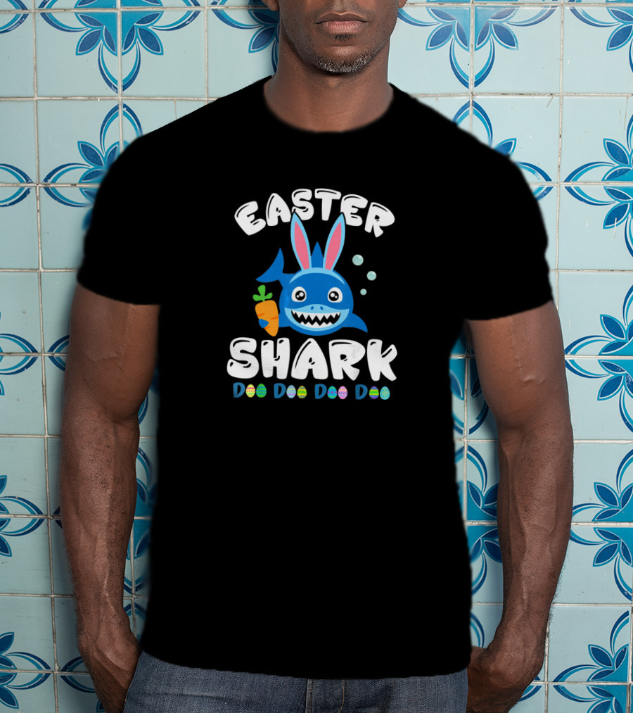 Easter Shark Bunny Doo Doo Easter Kids Toddler T-Shirt