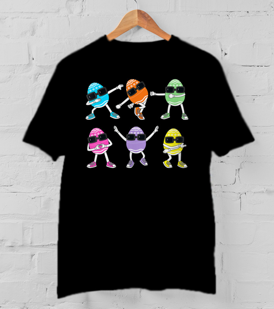 Dancing Eggs Easter Day Challenge With Colorful Sunglasses Grooves T-Shirt