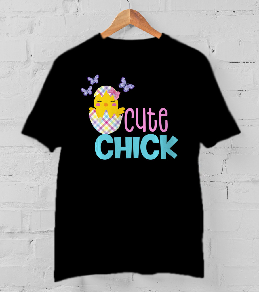 Cute Chick Easter Spring Chickadee Egg Girls T-Shirt