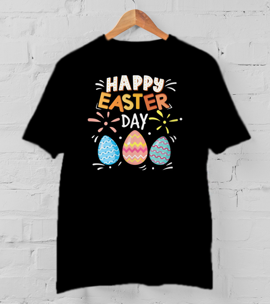 Happy Easter Day Three Bunny Eggs T-Shirt