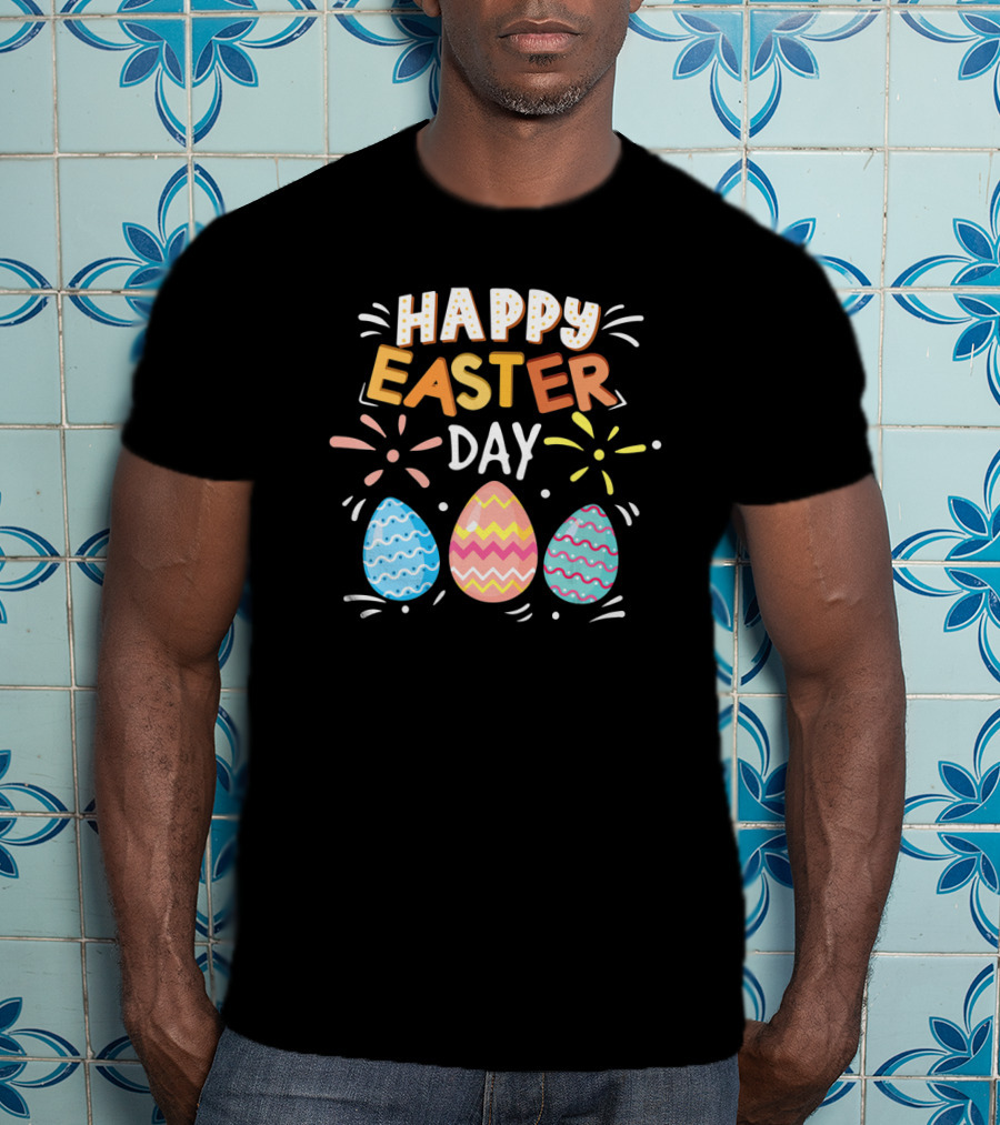 Happy Easter Day Three Bunny Eggs T-Shirt