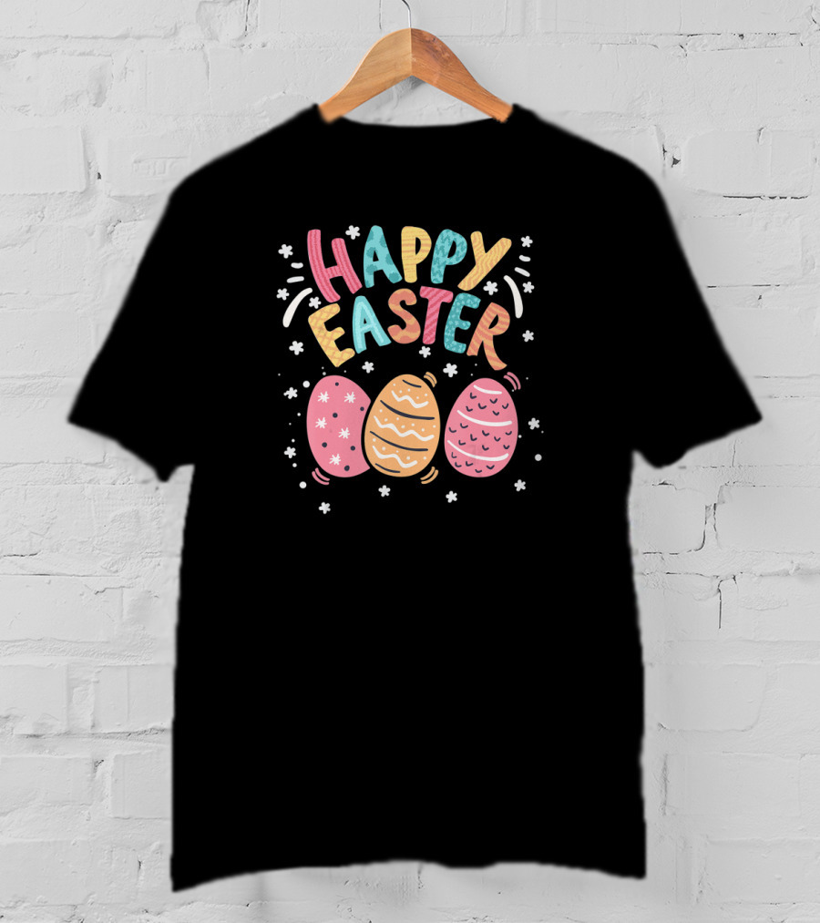 Happy Easter Day Colorful Bunny Eggs T-Shirt