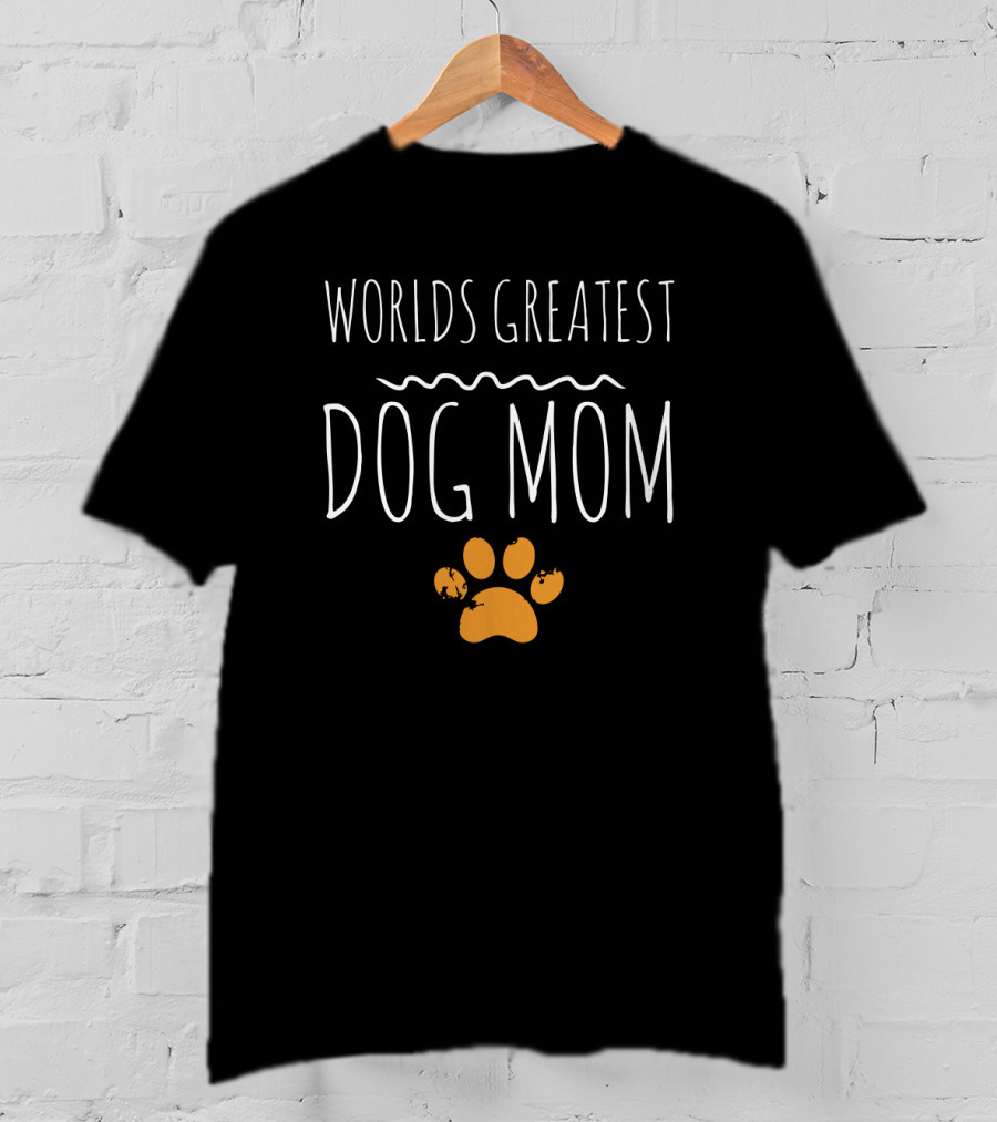 Worlds Greatest Dog Mom Paw Prints T-Shirt
