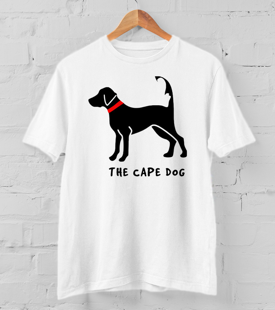 Cape Cod Dog The Cape Dog Black Silhouette With Red Collar T-Shirt