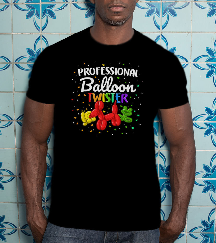 Professional Balloon Twister Artist Rainbow Balloon Dog T-Shirt