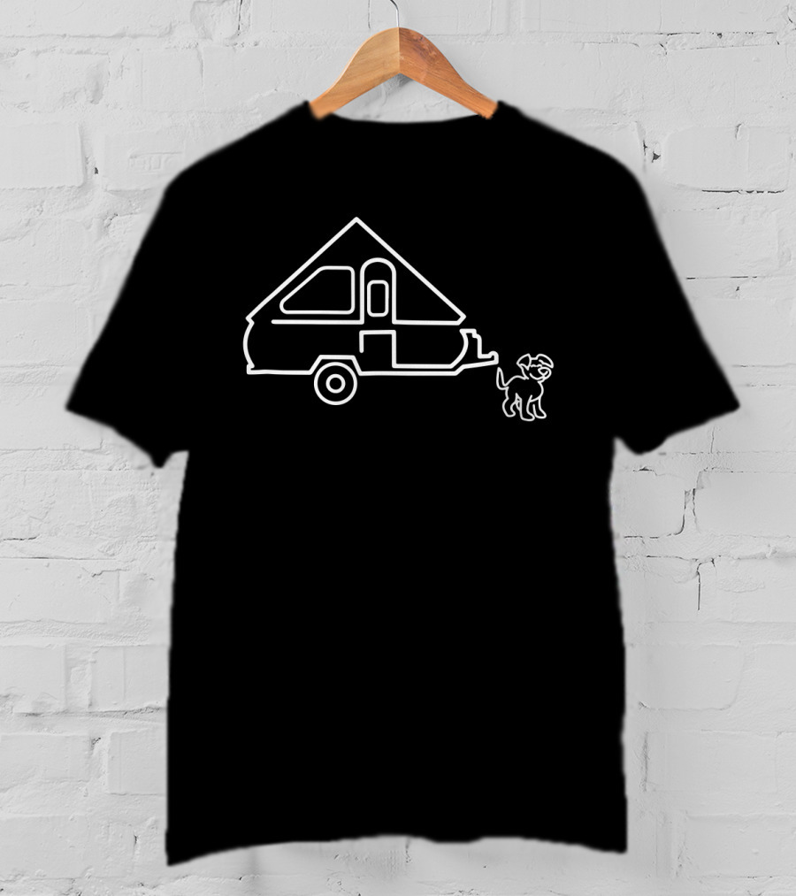 Aliner A Frame Travel Trailer With Dog Outline T-Shirt