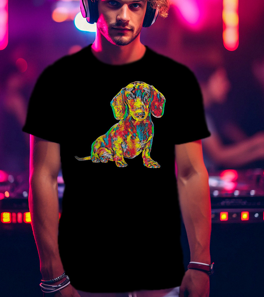 Cool Colorful Dachshund Breed Dog T-Shirt
