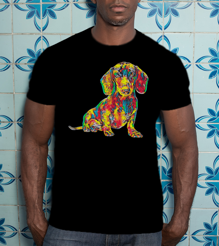 Cool Colorful Dachshund Breed Dog T-Shirt